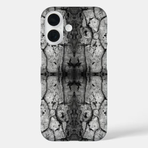 Coques iPhone 16 Photo en noir et blanc de l'écorce d'un arbre, gro