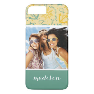 Coques Pour iPhone Photo et nom personnalisés Ancre et cordes rétro