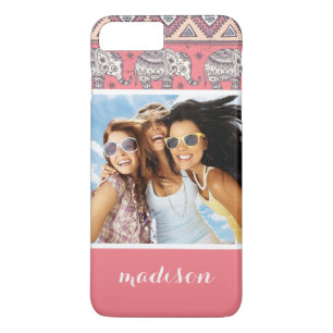 Coques Pour iPhone Photo et nom personnalisés Motif d'éléphant d'orig