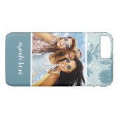 Coques Case-Mate iPhone Photo et nom personnalisés Retro Floral Motif 2 2 (Dos (Horizontal))