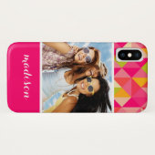 Coques Case-Mate iPhone Photo et nom personnalisés Triangles motif géométr (Dos (Horizontal))