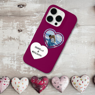 Coques iPhone 16 Pro Photo et noms personnalisés de la Saint-Valentin