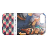 Coques Case-Mate iPhone Photo et texte fait sur commande Teal et motif (Dos (Horizontal))
