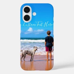 Coques iPhone 16 Photo et texte personnalisés - Votre propre design