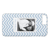 Coques Case-Mate iPhone Photo faite sur commande et Chevron bleu-clair (Dos (Horizontal))