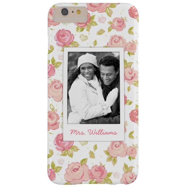 Coques Case-Mate iPhone Photo faite sur commande et roses roses élégants (Dos)