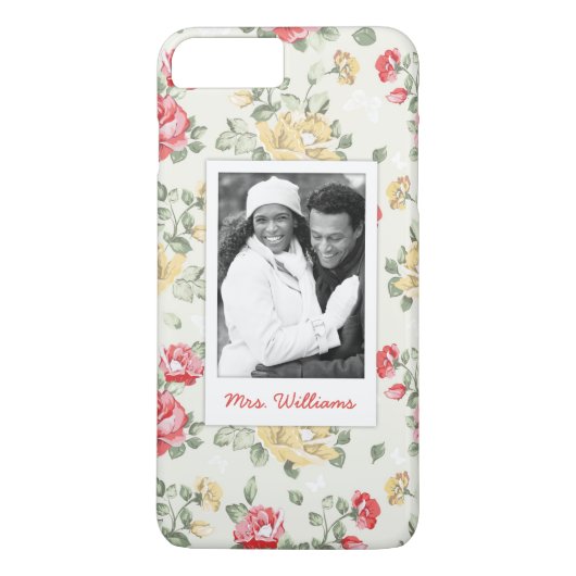 Coques Case-Mate iPhone Photo faite sur commande et roses roses élégants (Dos)