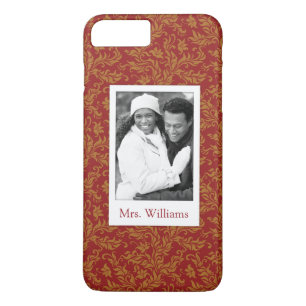 Coque iPhone 8 Plus/7 Plus Photo faite sur commande et rouge nommé et motif