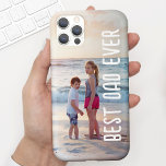 Coque Pour iPhone 14 Photo Fête des pères moderne de Best Papa Ever<br><div class="desc">Ce boîtier de téléphone est doté d'une photo pleine image et d'une police de caractères moderne qui dit "BEST DAD EVER". Customisez cette étui téléphonique avec votre propre photo... Le texte est également personnalisable pour que vous puissiez le changer à tout ce que vous voulez! Disponible en plusieurs tailles pour...</div>