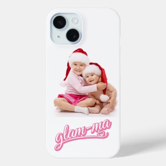 Coques Case-Mate iPhone Photo Glamma rose/blanc (Verso)