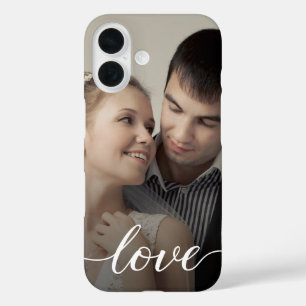 Coques iPhone 16 Photo Mariage de script d'amour personnalisé