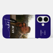 Coques Case-Mate iPhone Photo moderne bleu (Verso (horizontal))
