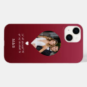 Coques Case-Mate iPhone Photo Monogramme Coeur romantique Coodinate Modern (Verso (horizontal))
