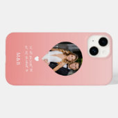 Coques Case-Mate iPhone Photo Monogramme Coeur romantique Coodinate Modern (Verso (horizontal))