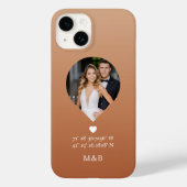 Coques Case-Mate iPhone Photo Monogramme Coeur romantique Coodinate Modern (Verso)