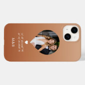 Coques Case-Mate iPhone Photo Monogramme Coeur romantique Coodinate Modern (Verso (horizontal))