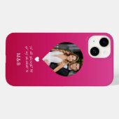Coques Case-Mate iPhone Photo Monogramme Coeur romantique Coodinate Modern (Verso (horizontal))