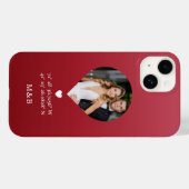 Coques Case-Mate iPhone Photo Monogramme Coeur romantique Coodinate Modern (Verso (horizontal))