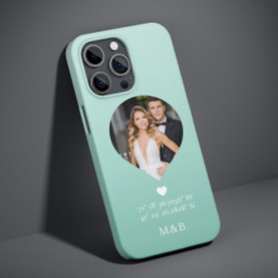 Coque Pour iPhone 14 Photo Monogramme Coeur romantique Coodinate Modern