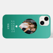 Coques Case-Mate iPhone Photo Monogramme Coeur romantique Coodinate Modern (Verso (horizontal))