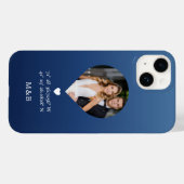 Coques Case-Mate iPhone Photo Monogramme Coeur romantique Coodinate Modern (Verso (horizontal))