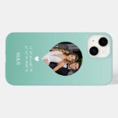 Coques Case-Mate iPhone Photo Monogramme Coeur romantique Coodinate Modern (Verso (horizontal))