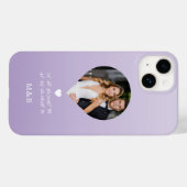 Coques Case-Mate iPhone Photo Monogramme Coeur romantique Coodinate Modern (Verso (horizontal))