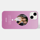 Coques Case-Mate iPhone Photo Monogramme Coeur romantique Coodinate Modern (Verso (horizontal))