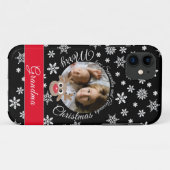 Coques Case-Mate iPhone Photo Noël Noir Cute Reinder Blanc Script (Dos (Horizontal))