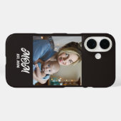 Coques Case-Mate iPhone Photo Noir Blanc Script Maman Établie (Verso (horizontal))
