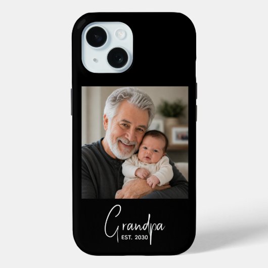 Coques Case-Mate iPhone Photo Noir de Script Établie Grand-Père (Verso)
