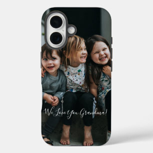 Coques iPhone 16 Photo personnalisé Love You Grand-mère manuscrit
