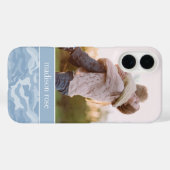 Coques Case-Mate iPhone Photo personnalisée Cute Pastel Blue Camo (Verso (horizontal))