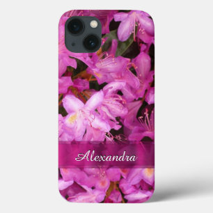 Etui iPhone 13 Photo personnalisée de fleur rose