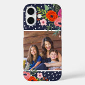 Coques Case-Mate iPhone Photo personnalisée de la flore et des points bril (Verso)