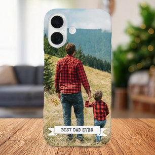 Coques iPhone 16 Photo personnalisée de meilleur père