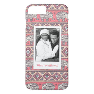 Coques Pour iPhone Photo personnalisée et nom Motif d'éléphant eth