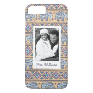 Etui iPhone Case-Mate Photo personnalisée et nom Motif tribal Blue Elep