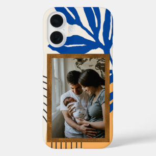 Coques iPhone 16 Photo personnalisée Matisse Bleu botanique Abstrai
