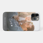 Coques Case-Mate iPhone Photo personnalisée meilleur nom de script papa pe (Dos (Horizontal))