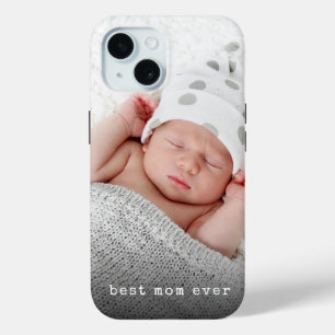 Coque Pour iPhone 15 Photo personnalisée Meilleure maman jamais