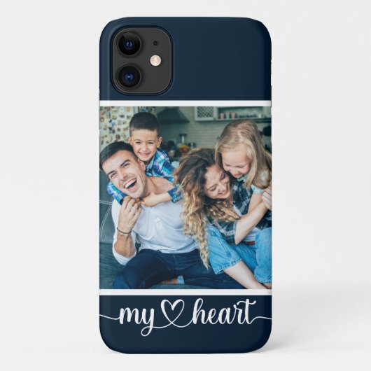 Coques Case-Mate iPhone Photo personnalisée My Heart Brush Script with Hea (Dos)