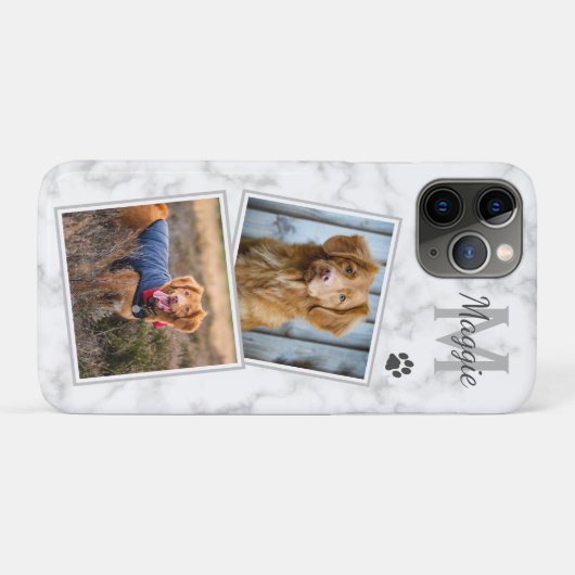 Coques Case-Mate iPhone Photo Personnalisée Pet Chien Chat Stylisant Monog (Dos (Horizontal))