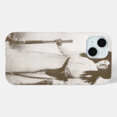 Coques Case-Mate iPhone Photo Portrait d'une fille qui tient un fusil, c19 (Verso (horizontal))