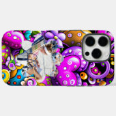 Coques Case-Mate iPhone Photo Purple Abstract Hearts and Flowers (Verso (horizontal))