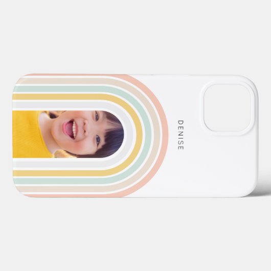 Coques Case-Mate iPhone Photo Rainbow moderne (Verso (horizontal))