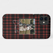 Coques Case-Mate iPhone Photo Rustique rouge et noir Plaid Motif (Dos (Horizontal))