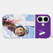 Coques Case-Mate iPhone Photo Sport d'hiver Monogramme Royal Purple (Verso (horizontal))