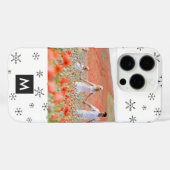 Coques Case-Mate iPhone Photo sur mesure Monogramme Feux de neige de Noël (Verso (horizontal))