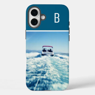 Coques iPhone 16 Plus Photo vertical de sports aquatiques monogrammé ble